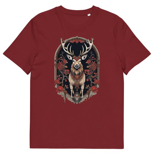 Red Deer Stag design - Unisex fitted cotton T-Shirt