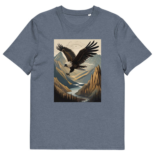 Vulture over the mountains design - Unisex fitted cotton T-Shirt