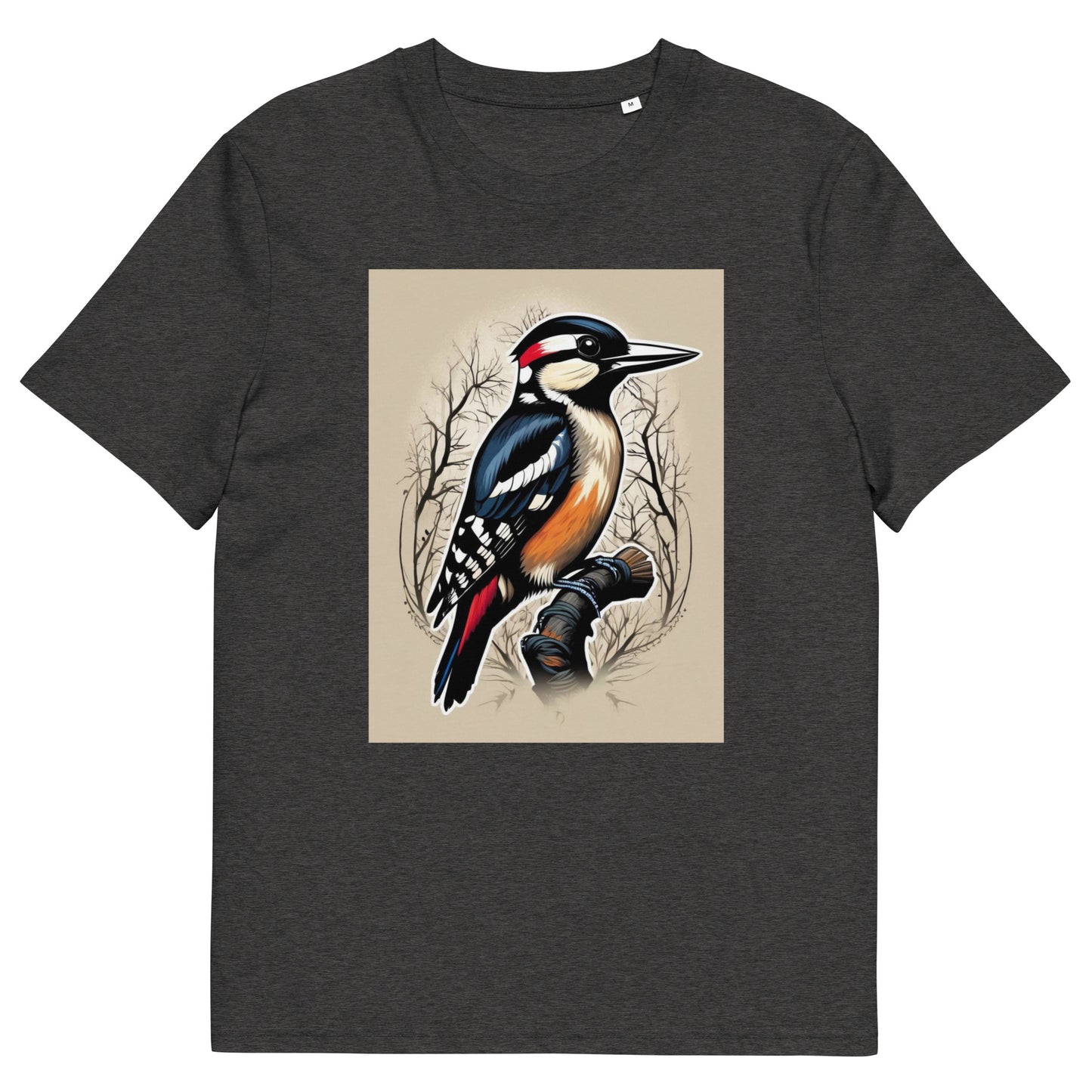 Great spotted Woodpecker design - Unisex fitted cotton T-Shirt