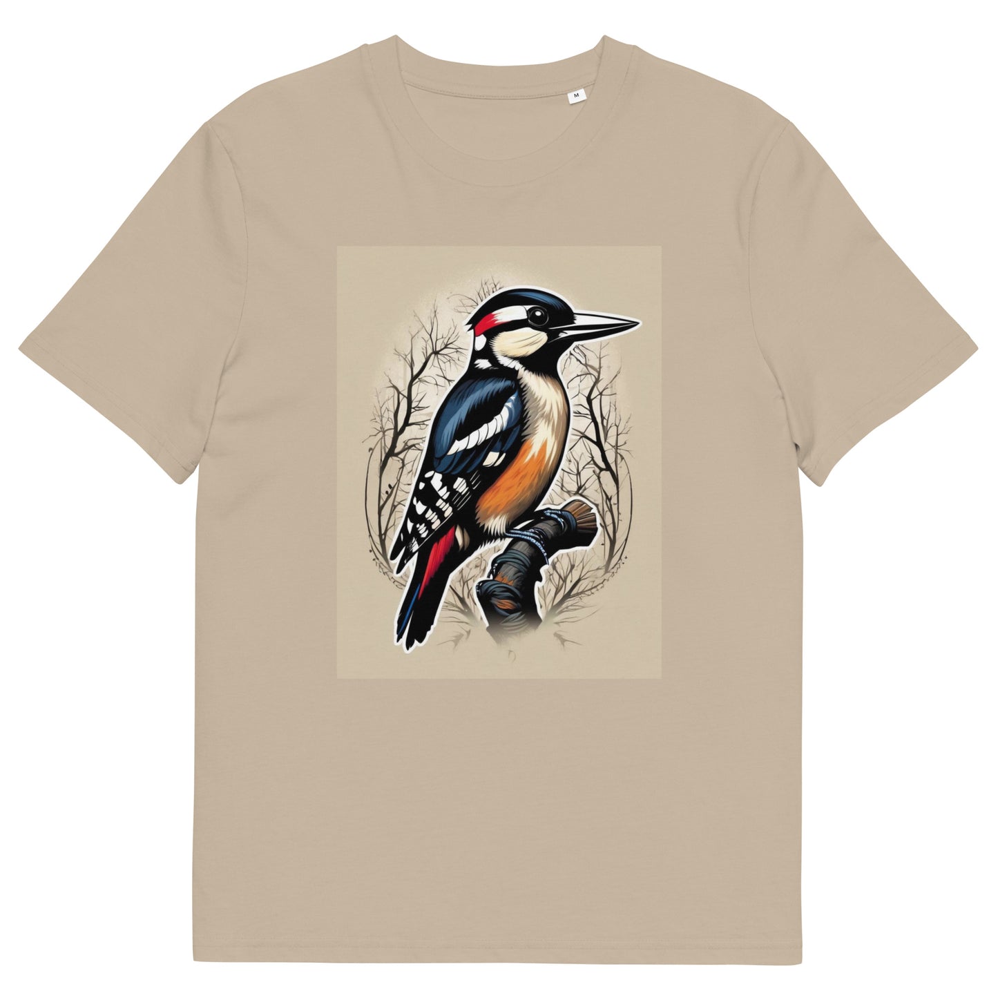 Great spotted Woodpecker design - Unisex fitted cotton T-Shirt