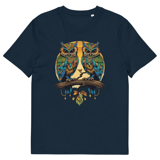 Two little owls design - Unisex fitted cotton T-Shirt