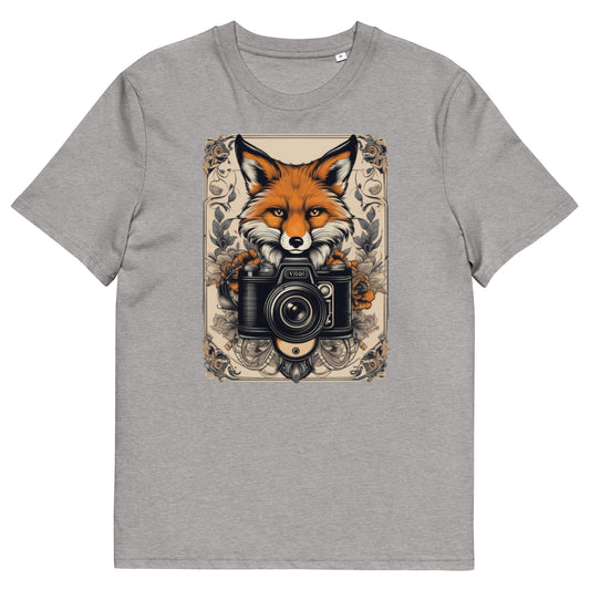 Red Fox on camera design - Unisex fitted cotton T-Shirt