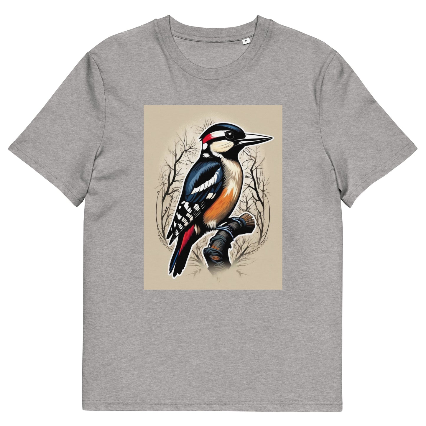 Great spotted Woodpecker design - Unisex fitted cotton T-Shirt