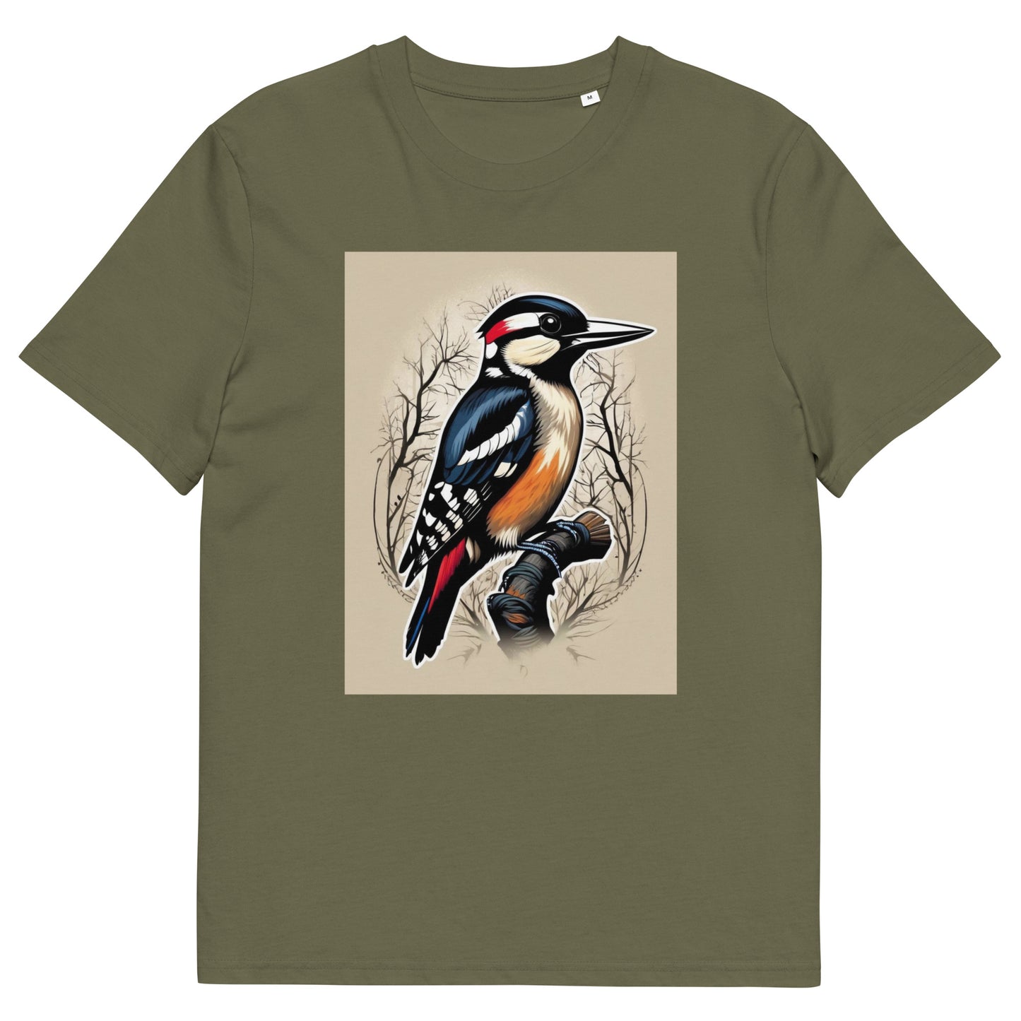 Great spotted Woodpecker design - Unisex fitted cotton T-Shirt