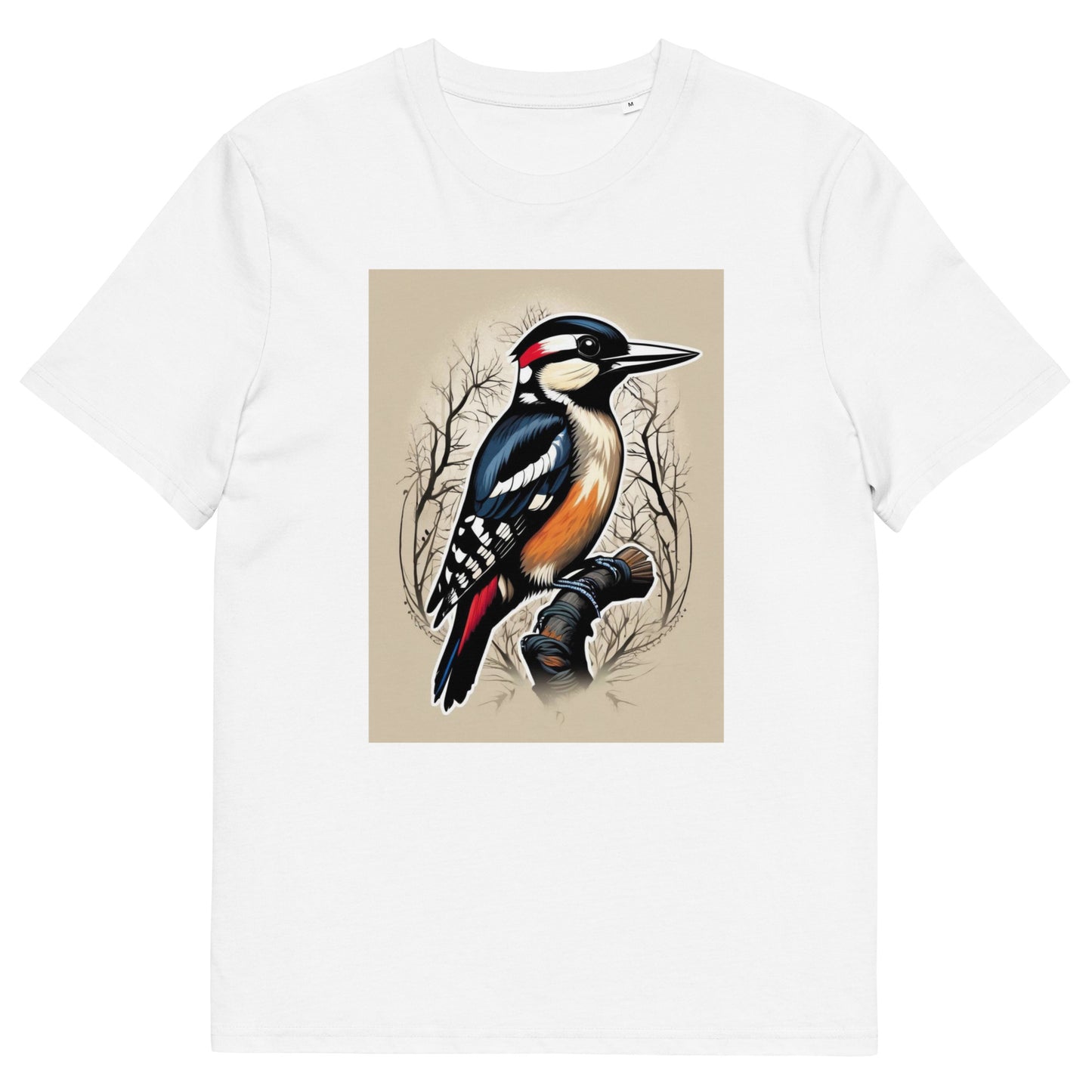 Great spotted Woodpecker design - Unisex fitted cotton T-Shirt